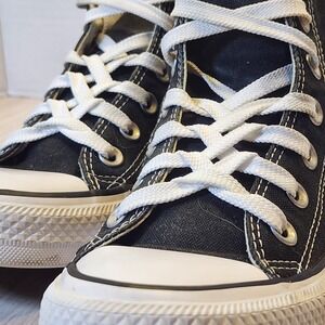 Converse Shoes ChuckTayler  BLACK/WHITE  Canvas High tops Men's 5 Women'7